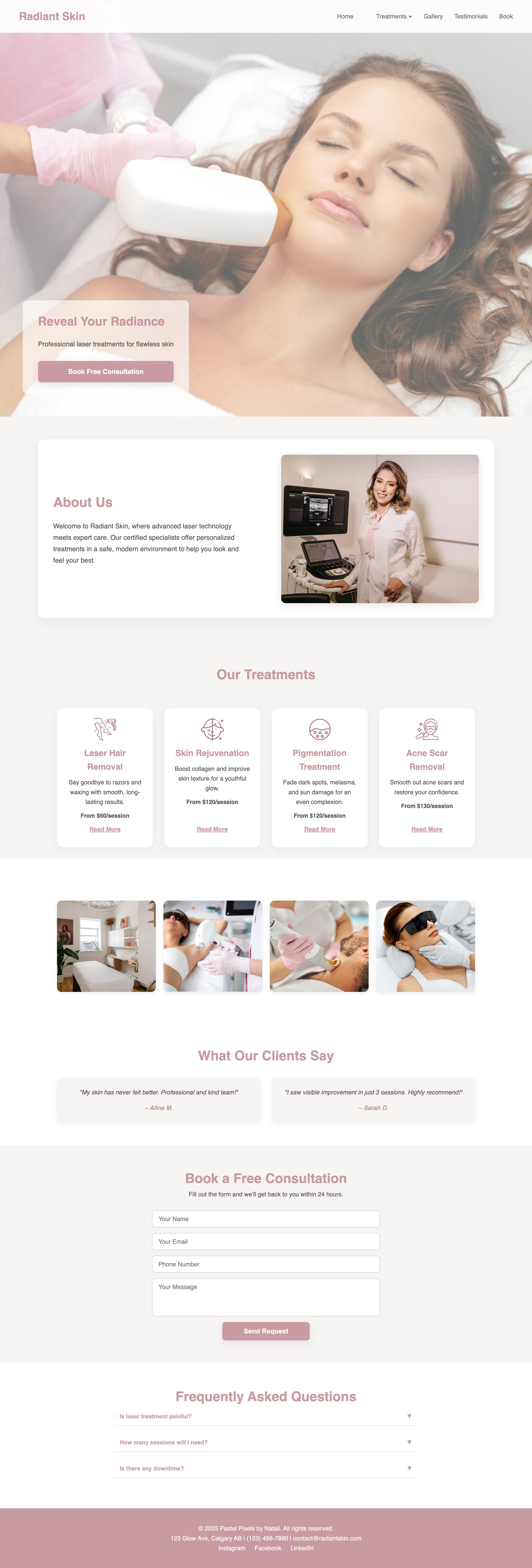 Laser Clinic Desktop Mockup