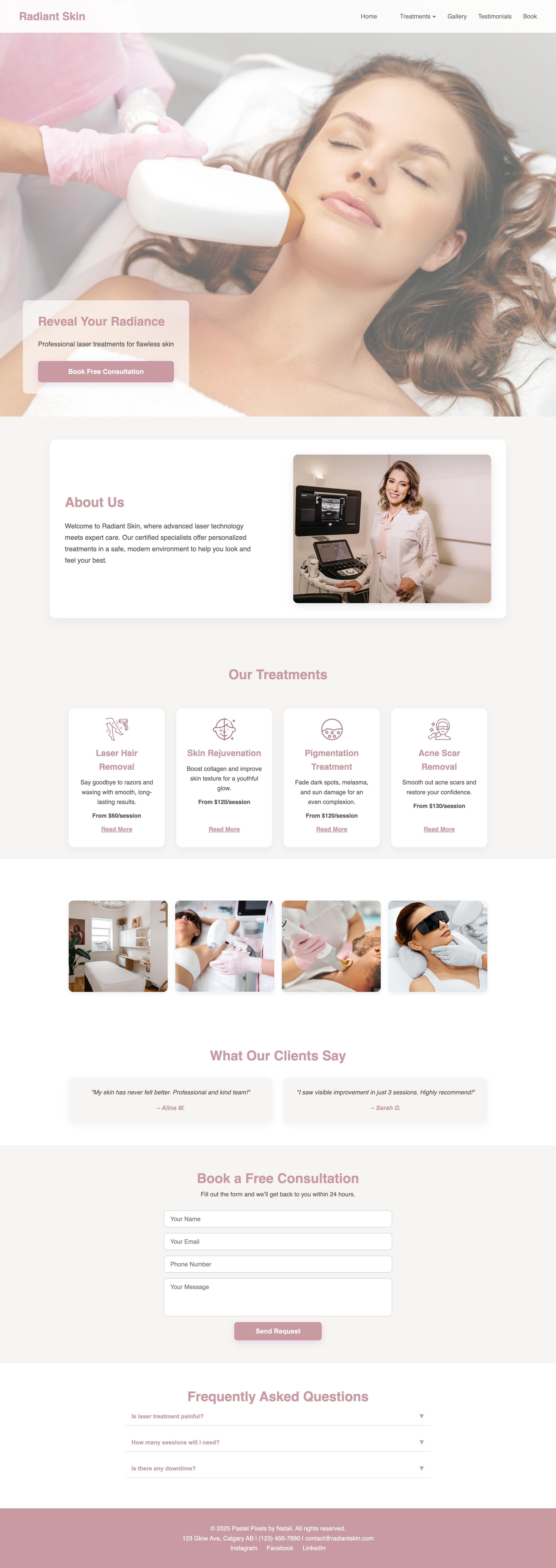 Laser Clinic Desktop Mockup